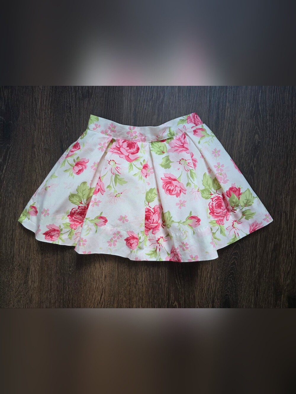 Janie & Jack vintage "Romantic Rose" rose print pleated skirt